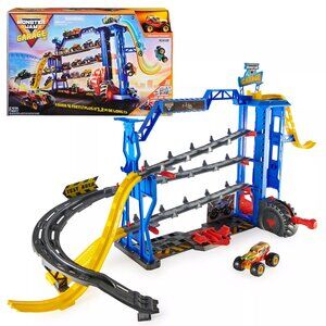 Monster Jam Garage Playset and Storage w/ Exclusive Grave Digger Truck